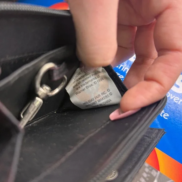 Vtg Looney Tunes Taz Embroidered Tasmanian Devil Blue Canvas Wallet Keychain Zip - Picture 6 of 12